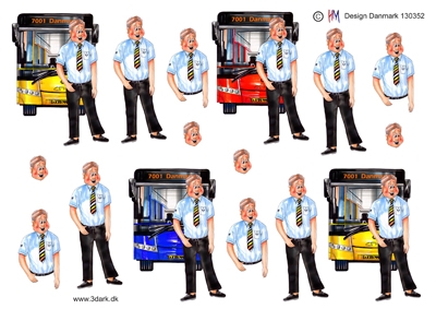  3D Mandlig buschauffør